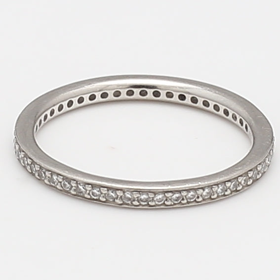 0.35 Carat Round Brilliant G SI2 Diamond Platinum Eternity Band Ring