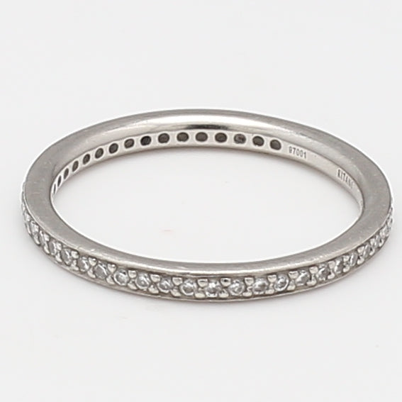 0.35 Carat Round Brilliant G SI2 Diamond Platinum Eternity Band Ring