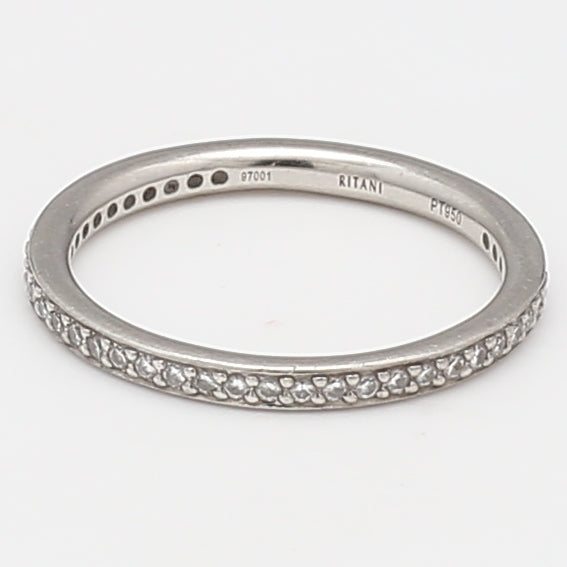 0.35 Carat Round Brilliant G SI2 Diamond Platinum Eternity Band Ring