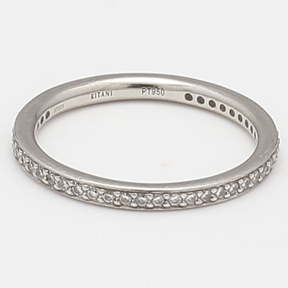 0.35 Carat Round Brilliant G SI2 Diamond Platinum Eternity Band Ring