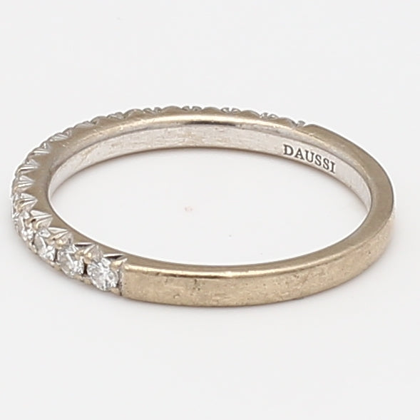 0.45 Carat Round Brilliant H VS2 Diamond 18 Karat White Gold Wedding Band Ring