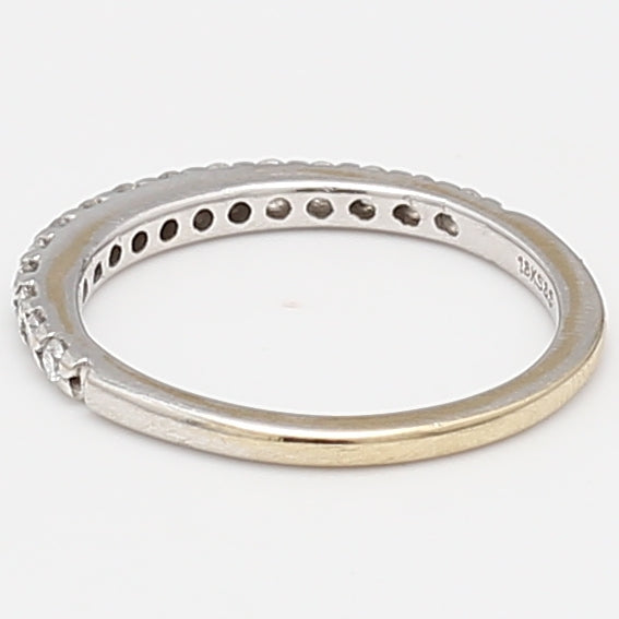 0.22 Carat Round Brilliant H SI1 Diamond 18 Karat White Gold Band Ring