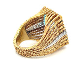 16.00 Carat Aqua Marine 0.24 Carat Diamond 18 Karat Yellow Gold Gems Stone Ring