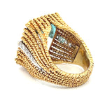 16.00 Carat Aqua Marine 0.24 Carat Diamond 18 Karat Yellow Gold Gems Stone Ring