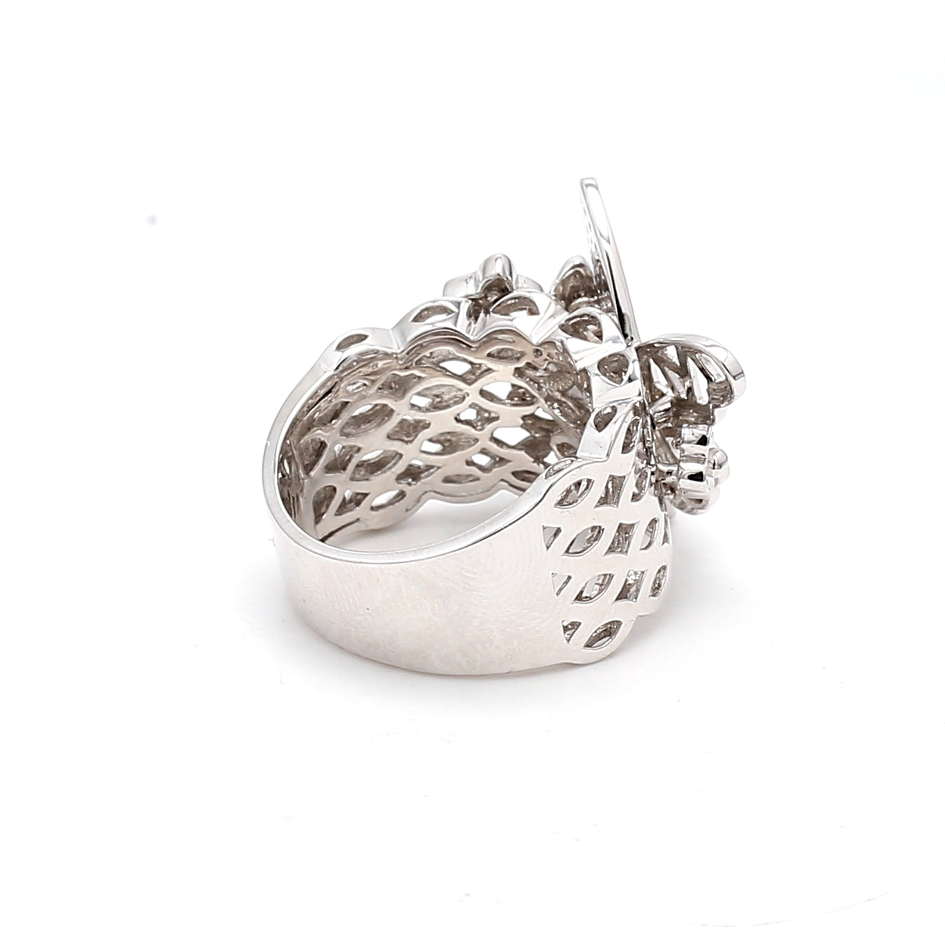 0.50 Carat Round Brilliant G VS1 Diamond 18 Karat White Gold Cocktail Ring