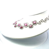 28.00 Carat Pink Sapphire 10.62 Carat Round Diamond 18K WG Statement Necklace