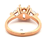 0.60 Carat Triangular Shape G VS1 Diamond 14 Karat Rose Gold Semi Mount Ring