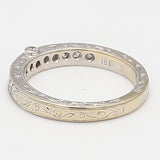 0.39 Carat Round Brilliant F SI1 Diamond 18 Karat White Gold Band Ring