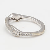 0.20 Carat Round Brilliant F I1 Diamond 18 Karat White Gold Band Ring