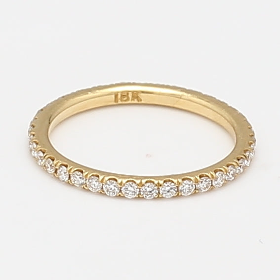 0.39 Carat Round Brilliant G SI1 Diamond 18 Karat Yellow Gold Eternity Band Ring