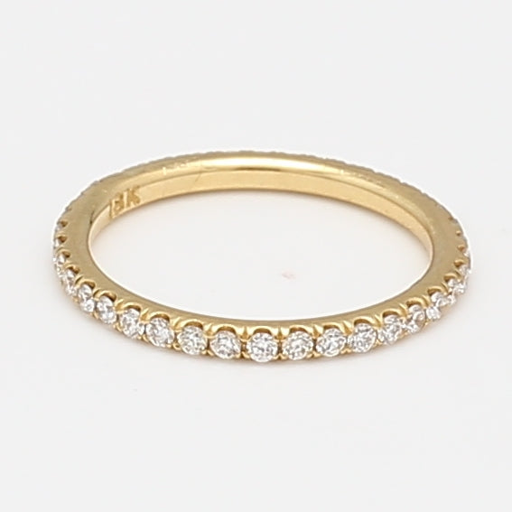 0.39 Carat Round Brilliant G SI1 Diamond 18 Karat Yellow Gold Eternity Band Ring