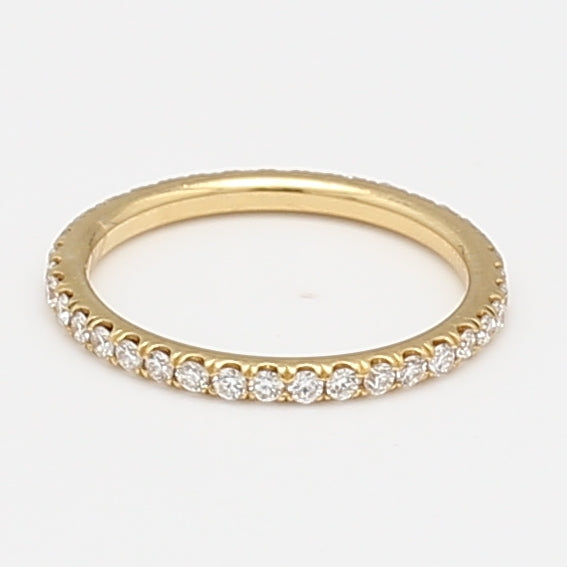 0.39 Carat Round Brilliant G SI1 Diamond 18 Karat Yellow Gold Eternity Band Ring
