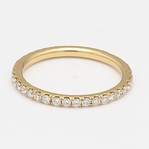 0.39 Carat Round Brilliant G SI1 Diamond 18 Karat Yellow Gold Eternity Band Ring