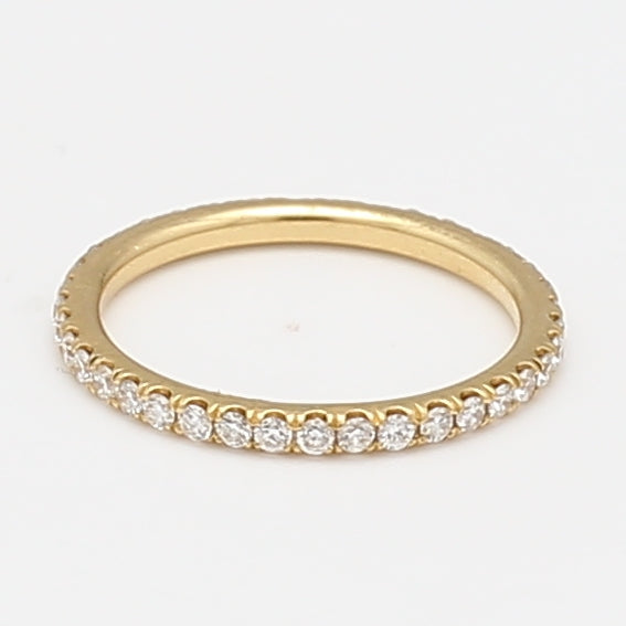 0.39 Carat Round Brilliant G SI1 Diamond 18 Karat Yellow Gold Eternity Band Ring