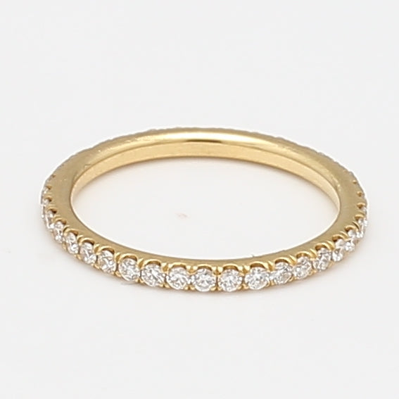 0.39 Carat Round Brilliant G SI1 Diamond 18 Karat Yellow Gold Eternity Band Ring