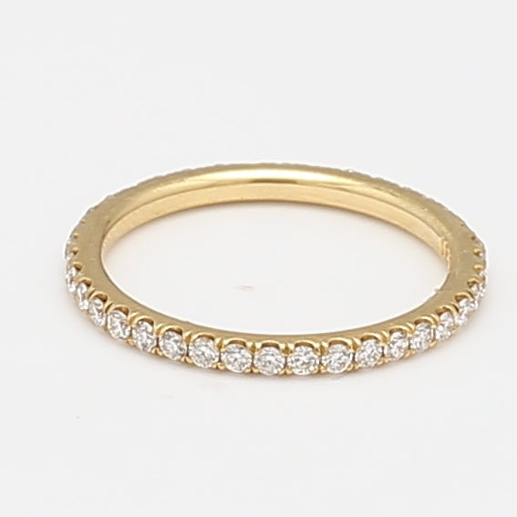0.39 Carat Round Brilliant G SI1 Diamond 18 Karat Yellow Gold Eternity Band Ring