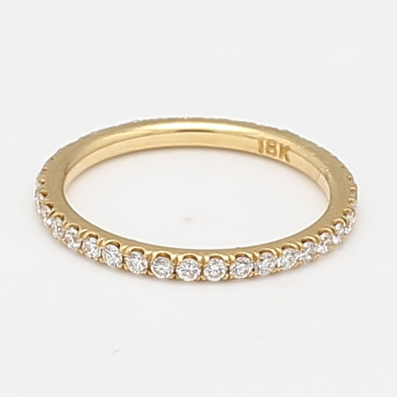 0.39 Carat Round Brilliant G SI1 Diamond 18 Karat Yellow Gold Eternity Band Ring