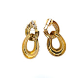 David Webb Green Enamel 18 Karat Yellow Gold Dangling Earrings