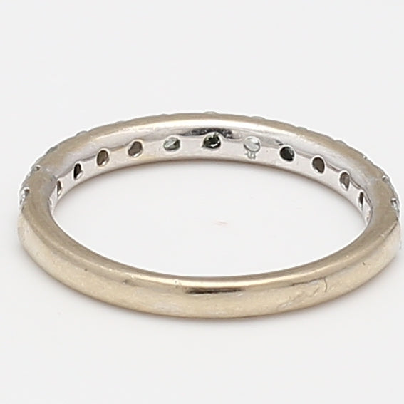 0.54 Carat Round Brilliant H SI1 Diamond 14 Karat White Gold Band Ring