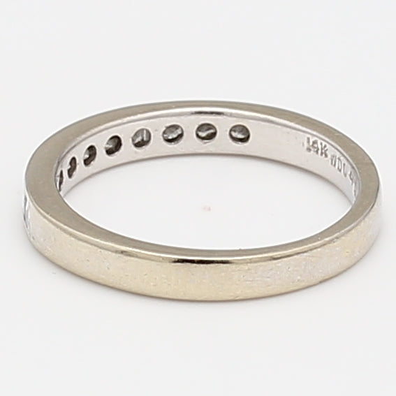 0.30 Carat Princess Cut H SI1 Diamond 14 Karat White Gold Wedding Band Ring