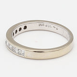 0.30 Carat Princess Cut H SI1 Diamond 14 Karat White Gold Wedding Band Ring