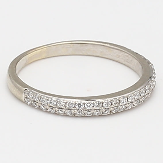 0.22 Carat Round Brilliant G SI1 Diamond 14 Karat White Gold Band Ring
