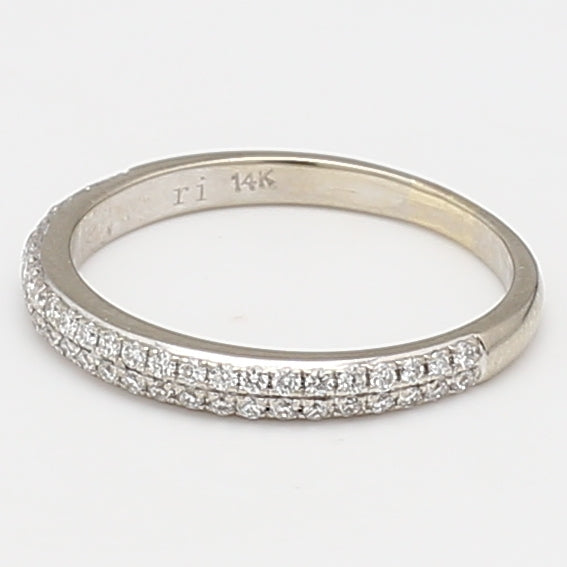0.22 Carat Round Brilliant G SI1 Diamond 14 Karat White Gold Band Ring