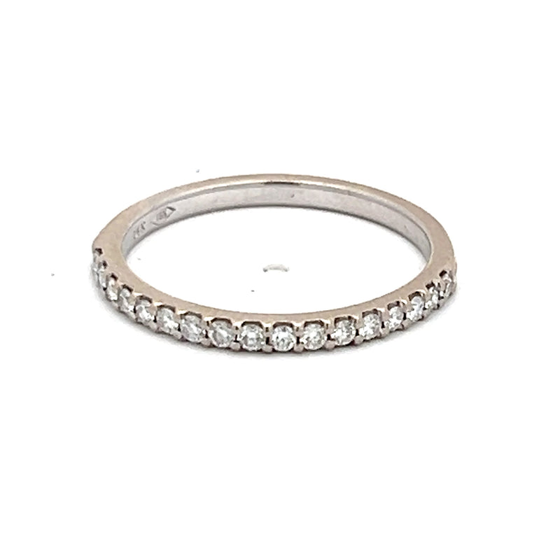 0.18 Carat Round Brilliant G SI1 Diamond 14 Karat White Gold Wedding Band Ring