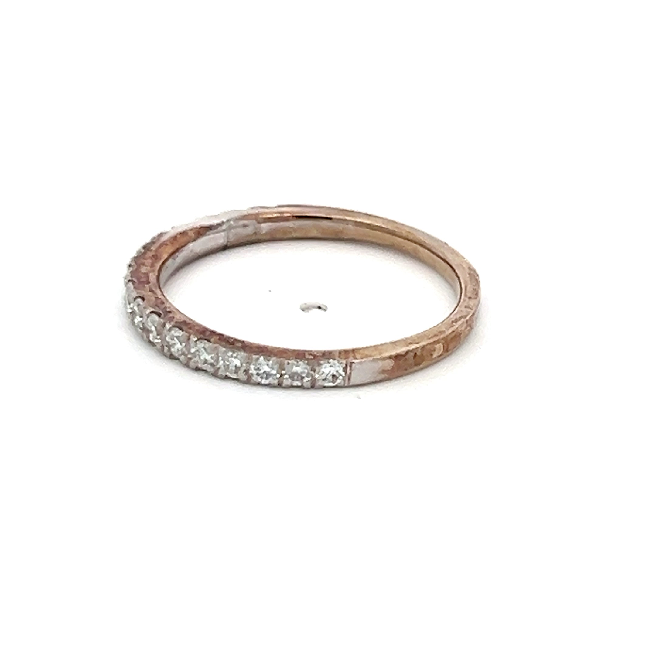 0.30 Carat Round Brilliant I SI1 Diamond 14 Karat White Gold Half-Eternity Ring