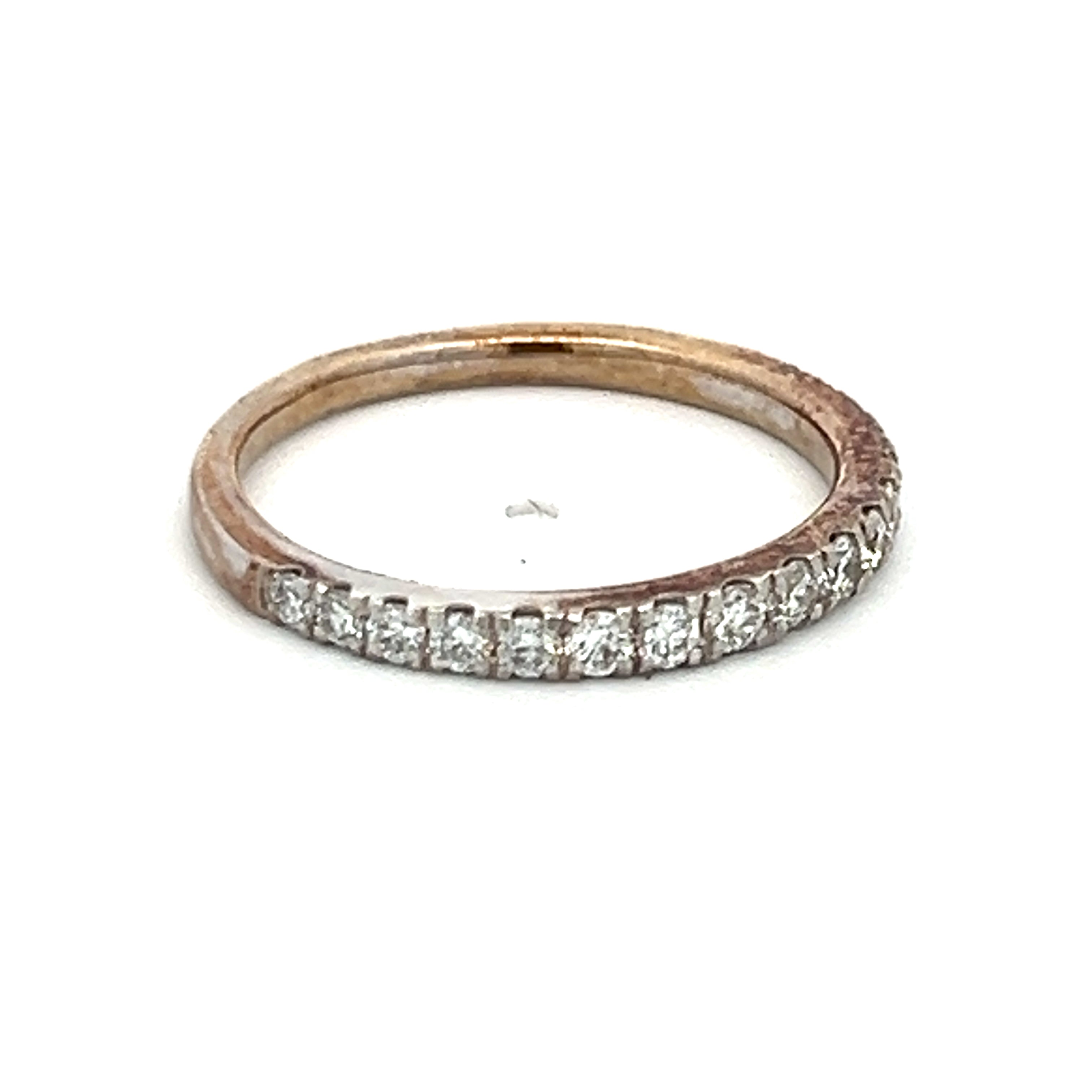 0.30 Carat Round Brilliant I SI1 Diamond 14 Karat White Gold Half-Eternity Ring