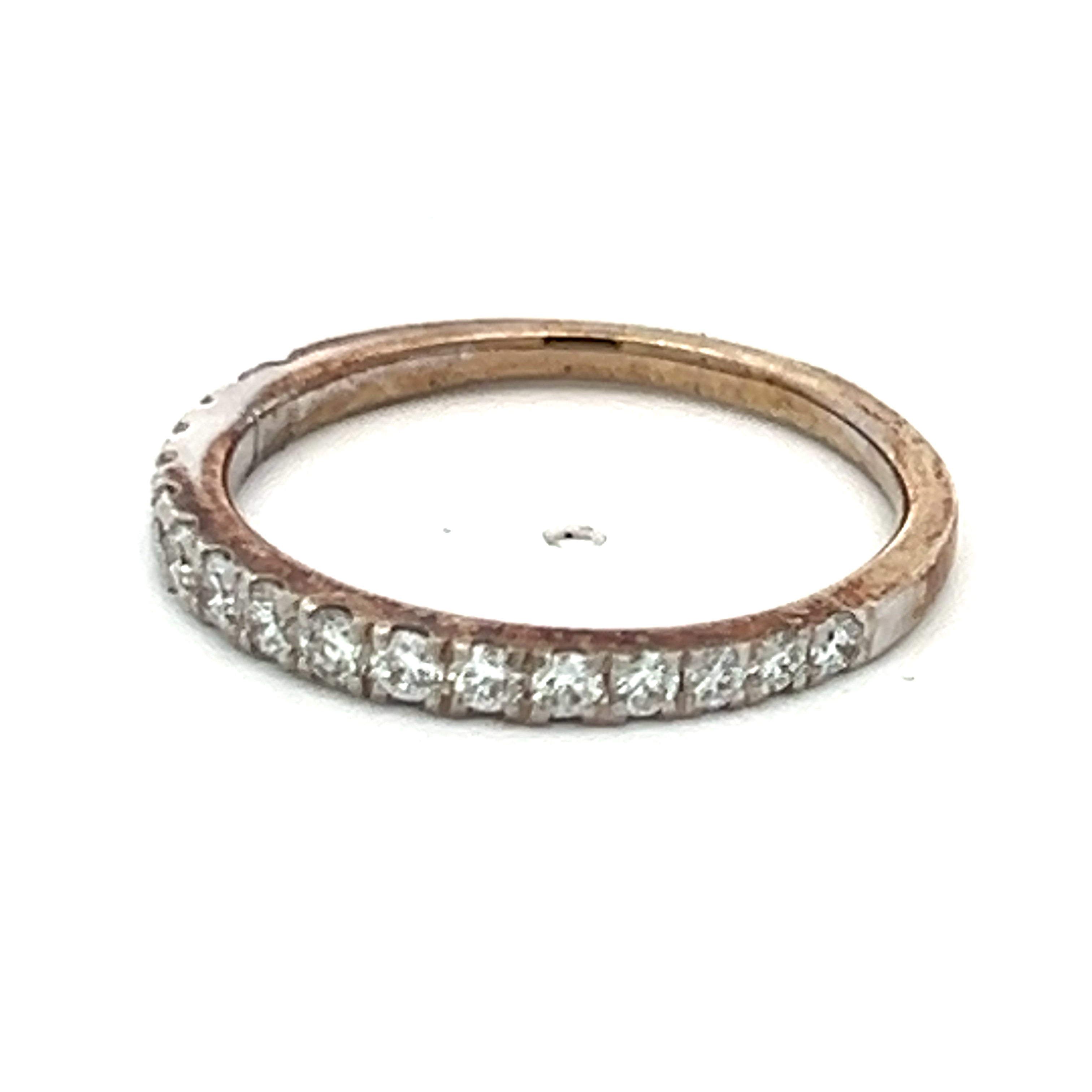 0.30 Carat Round Brilliant I SI1 Diamond 14 Karat White Gold Half-Eternity Ring