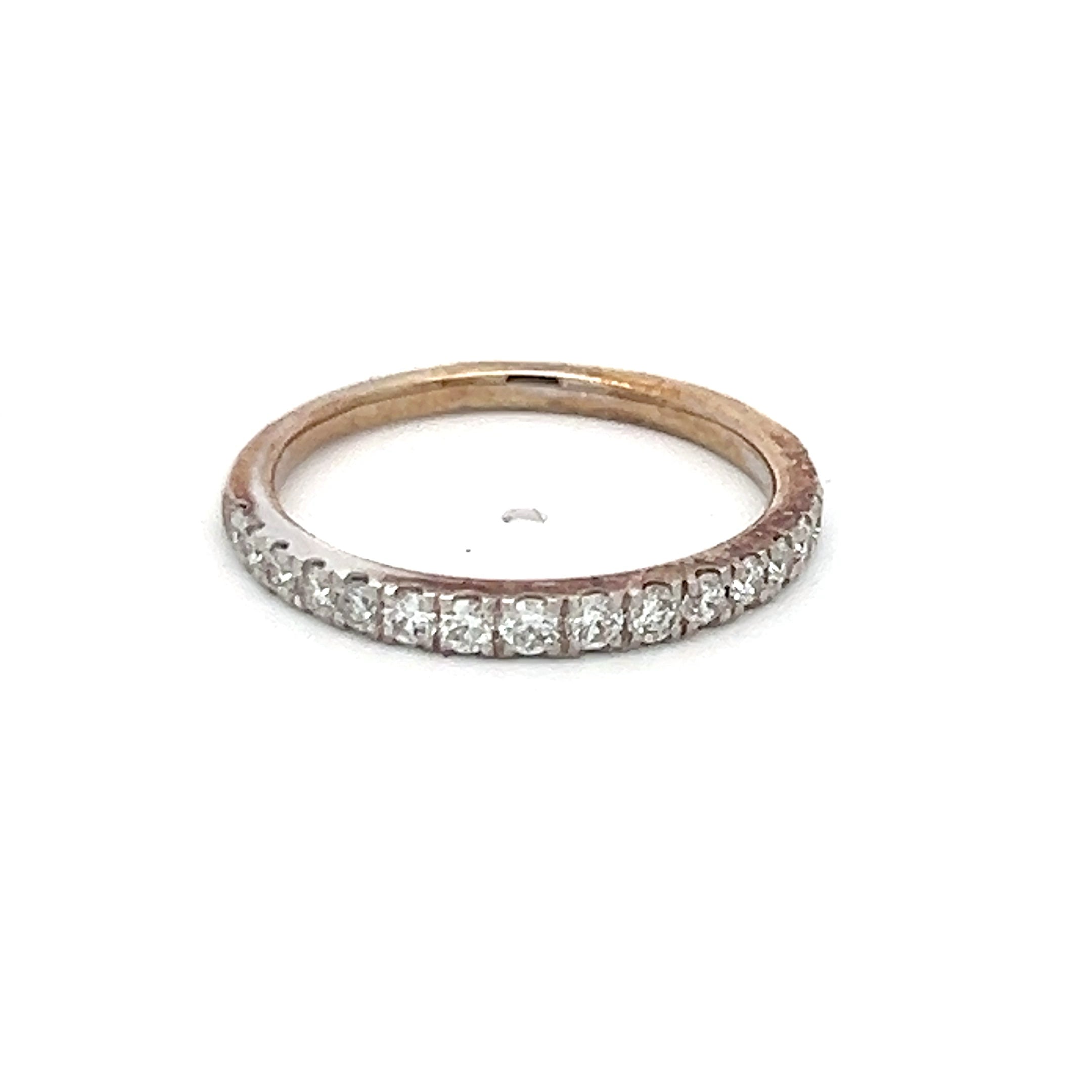 0.30 Carat Round Brilliant I SI1 Diamond 14 Karat White Gold Half-Eternity Ring