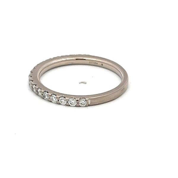 0.36 Carat Round Brilliant H VS1 Diamond 14 Karat White Gold Wedding Band Ring