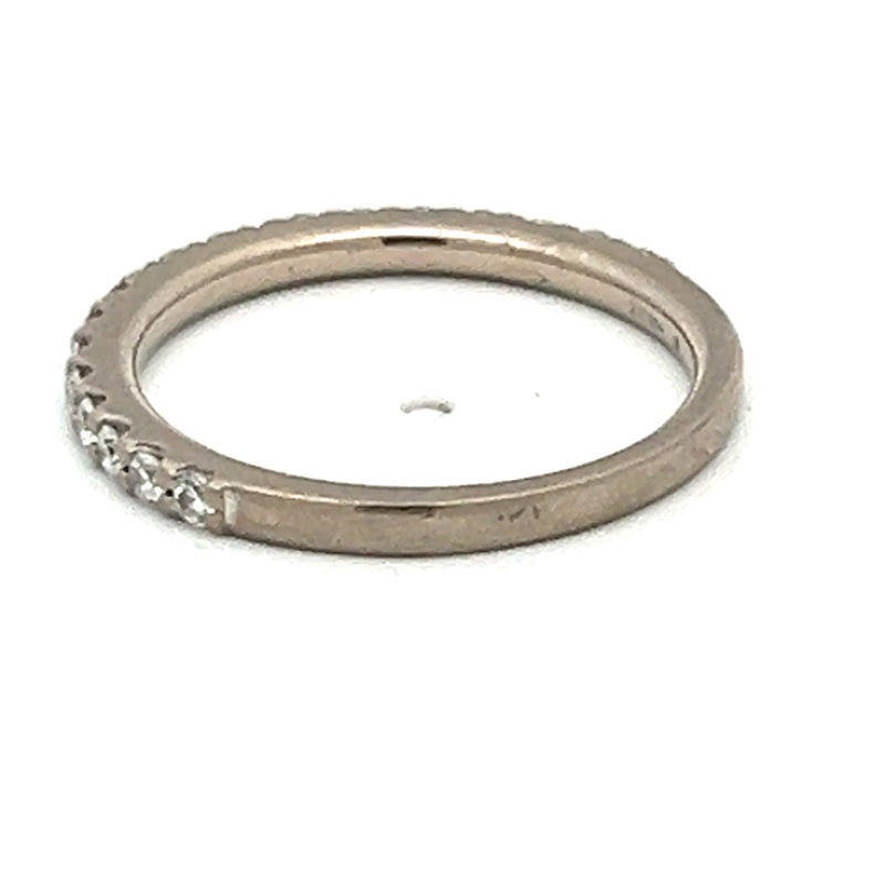 0.36 Carat Round Brilliant H VS1 Diamond 14 Karat White Gold Wedding Band Ring