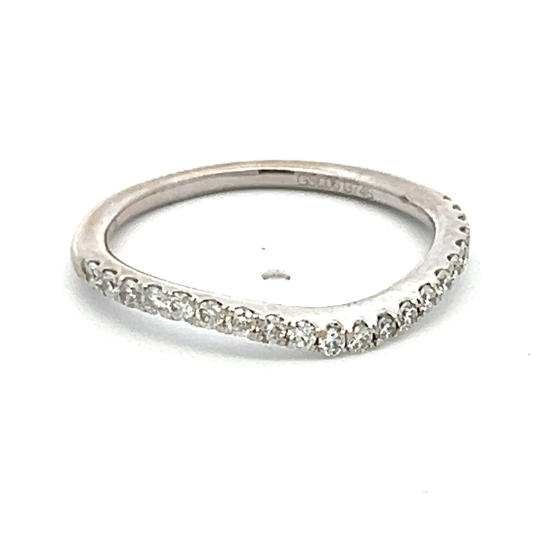 0.15 Carat Round Brilliant H VS1 Diamond 14 Karat White Gold Band Ring