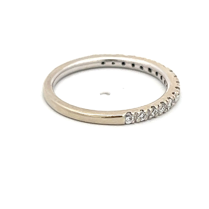 0.20 Carat Round Brilliant I SI1 Diamond 14 Karat White Gold Wedding Band Ring