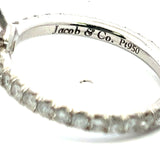 Jacob&Co 0.96 Carat Round Brilliant H SI1 Diamond Platinum Semi Mount Ring