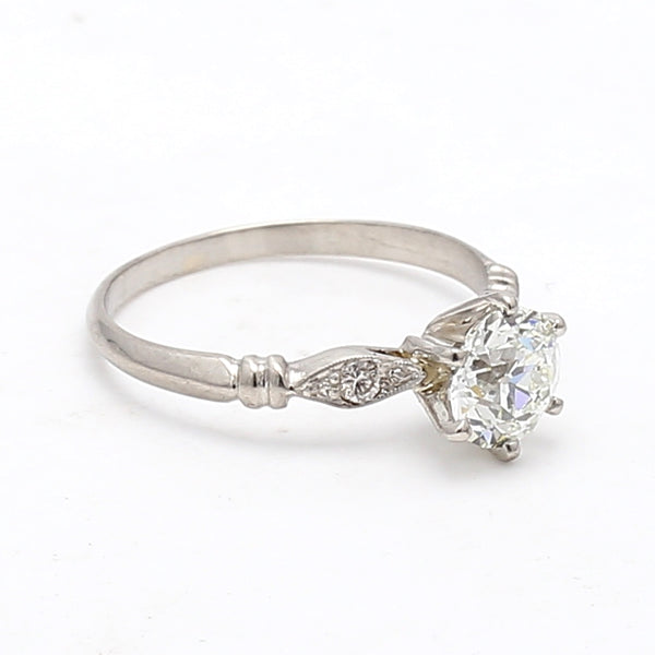 1.16 Carat Old European Cut I VS2-VS1 Diamond Platinum Engagement Ring
