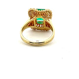 1.38 Carat Emerald 0.92 Carat Diamond 18 Karat Yellow Gold Ballerina Ring