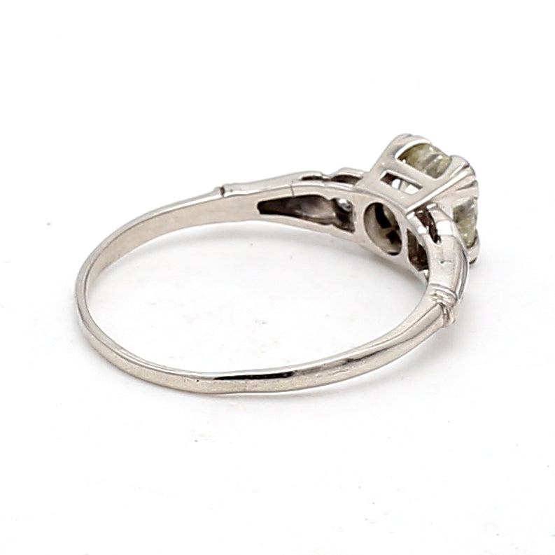 1.26 Carat Old Miner Cut and Old European Cut Diamond Platinum Engagement Ring
