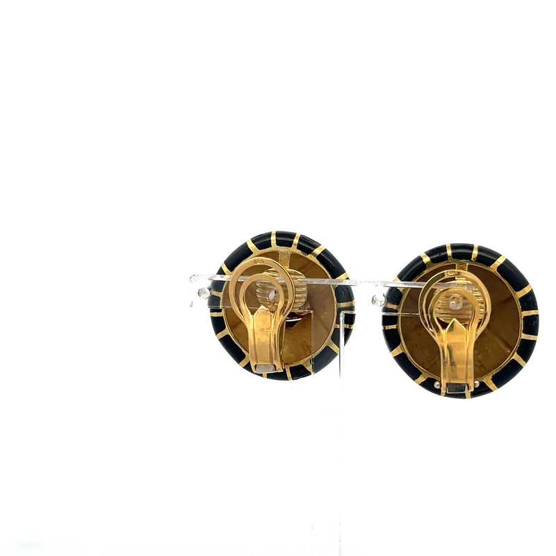 0.30 Carat Round Brilliant H SI1 Diamond 18 Karat Yellow Gold Clip On Earrings