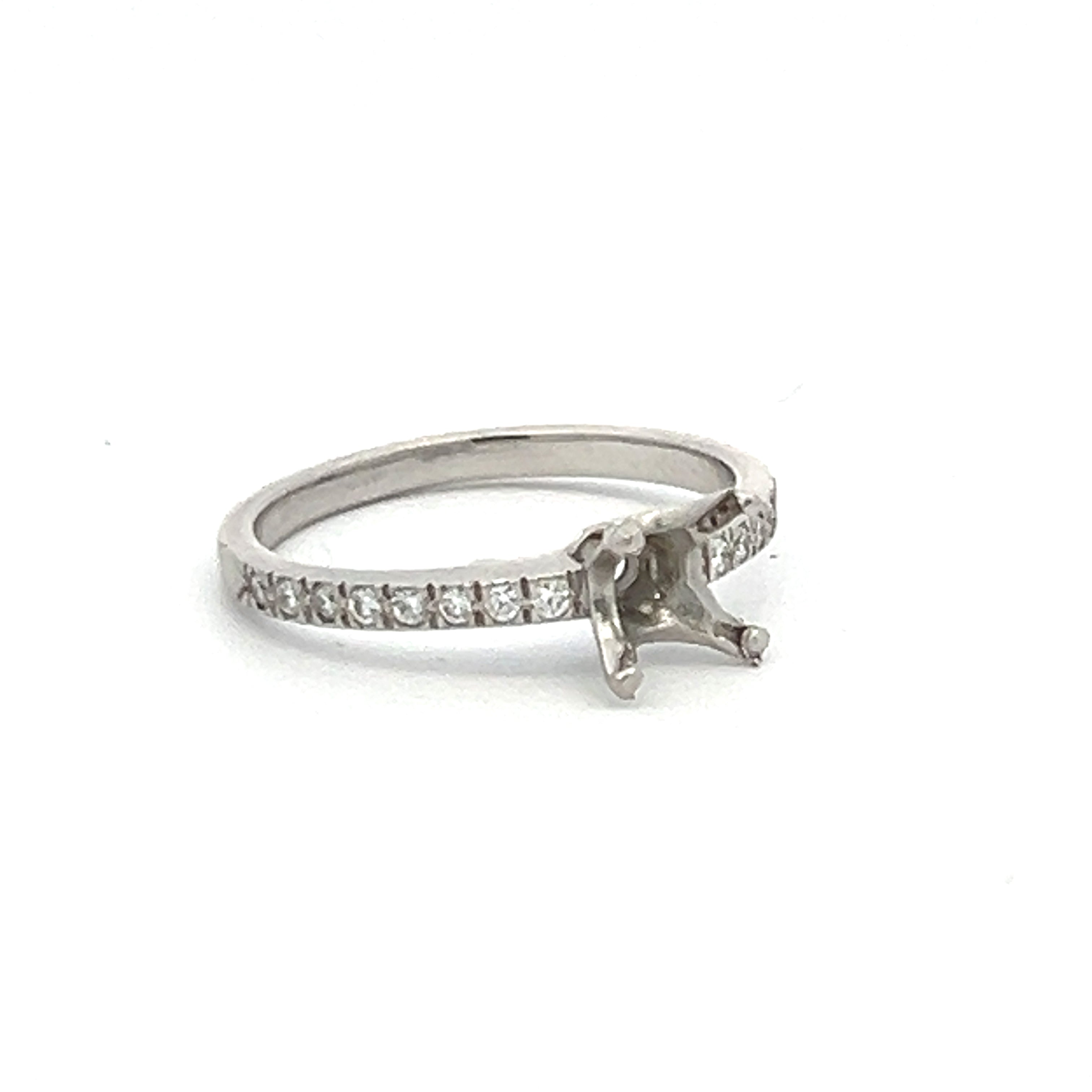 Tiffany & Co 0.16 Carat Round Brilliant F VS1 Diamond Platinum Semi Mount Ring