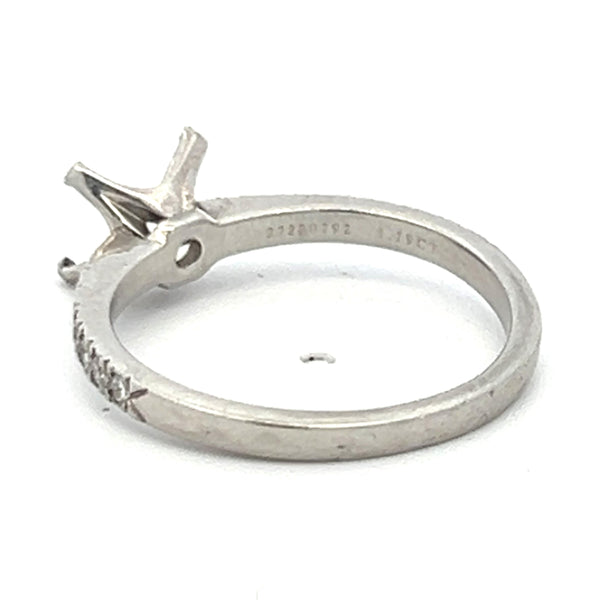 Tiffany & Co 0.16 Carat Round Brilliant F VS1 Diamond Platinum Semi Mount Ring