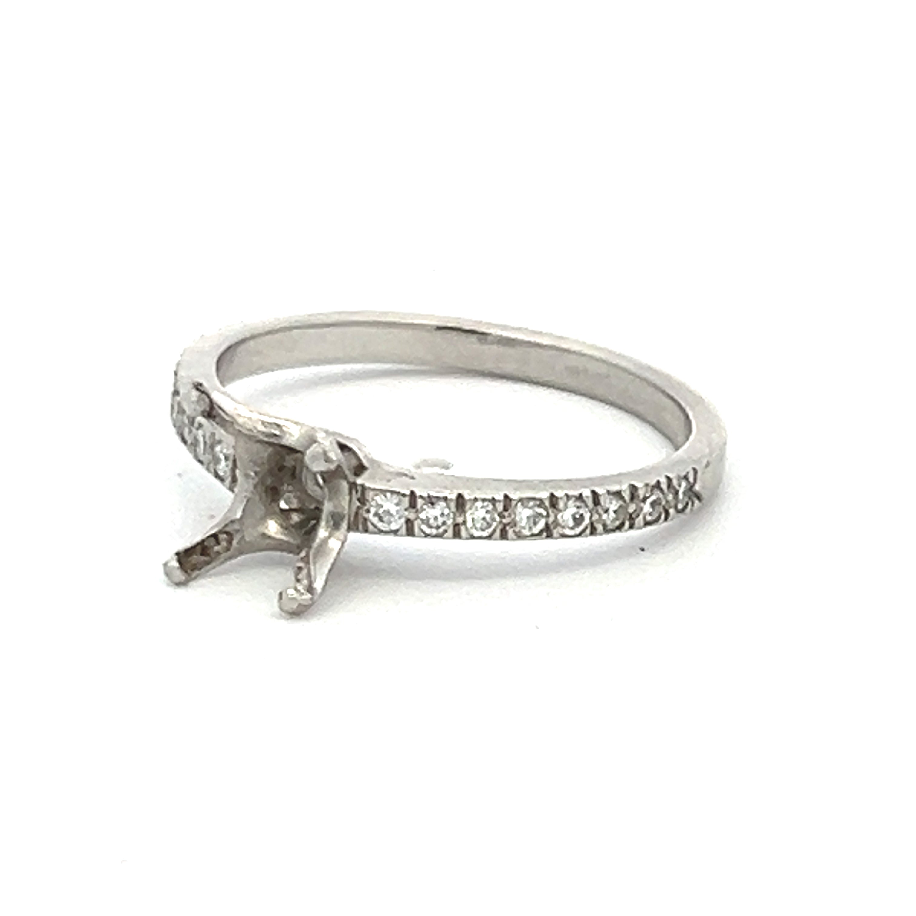 Tiffany & Co 0.16 Carat Round Brilliant F VS1 Diamond Platinum Semi Mount Ring