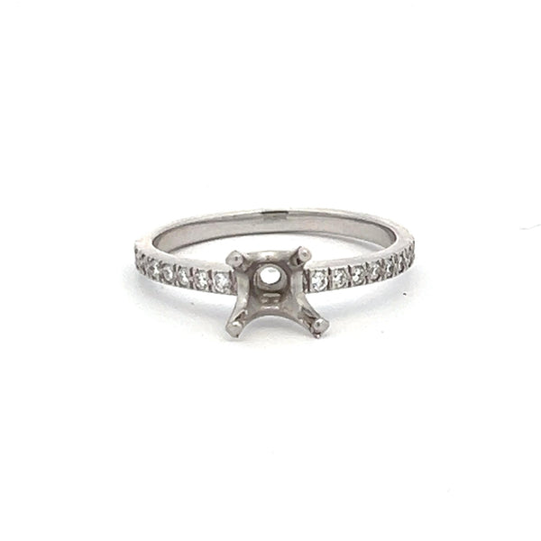 Tiffany & Co 0.16 Carat Round Brilliant F VS1 Diamond Platinum Semi Mount Ring