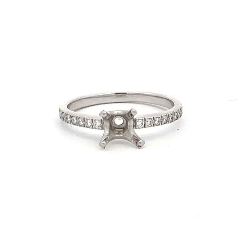 Tiffany & Co 0.16 Carat Round Brilliant F VS1 Diamond Platinum Semi Mount Ring