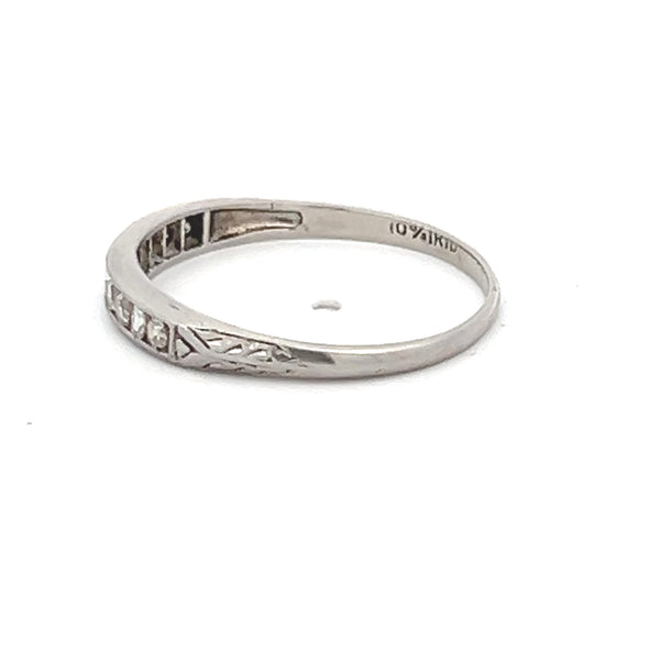 0.25 Carat Old European Cut H SI1 Diamond Platinum Half-Eternity Ring