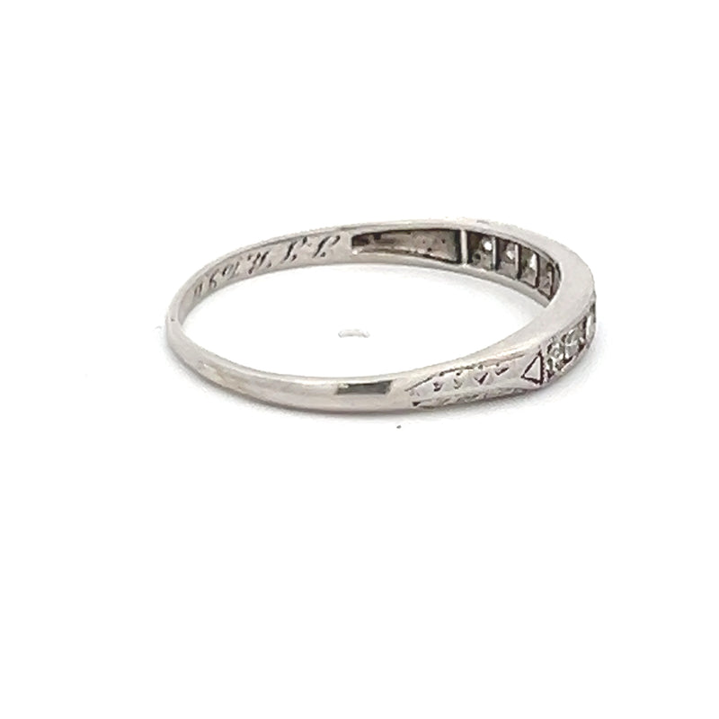 0.25 Carat Old European Cut H SI1 Diamond Platinum Half-Eternity Ring
