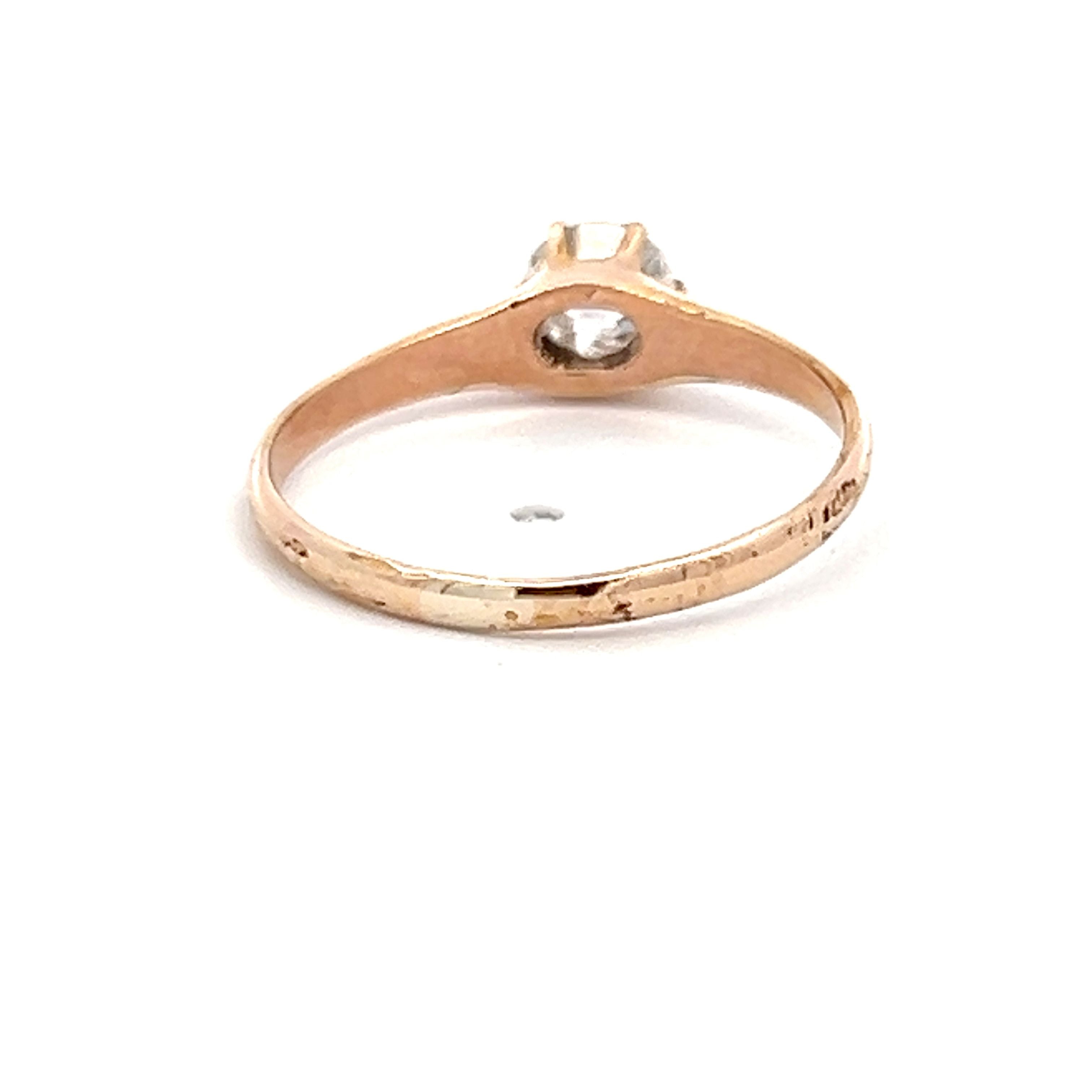 0.53 Carat Circular Brilliant Cut I I1 Diamond 14 Karat Rose Gold Engagement Ring