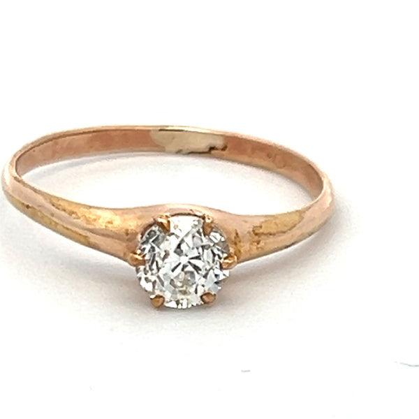 0.53 Carat Circular Brilliant Cut I I1 Diamond 14 Karat Rose Gold Engagement Ring